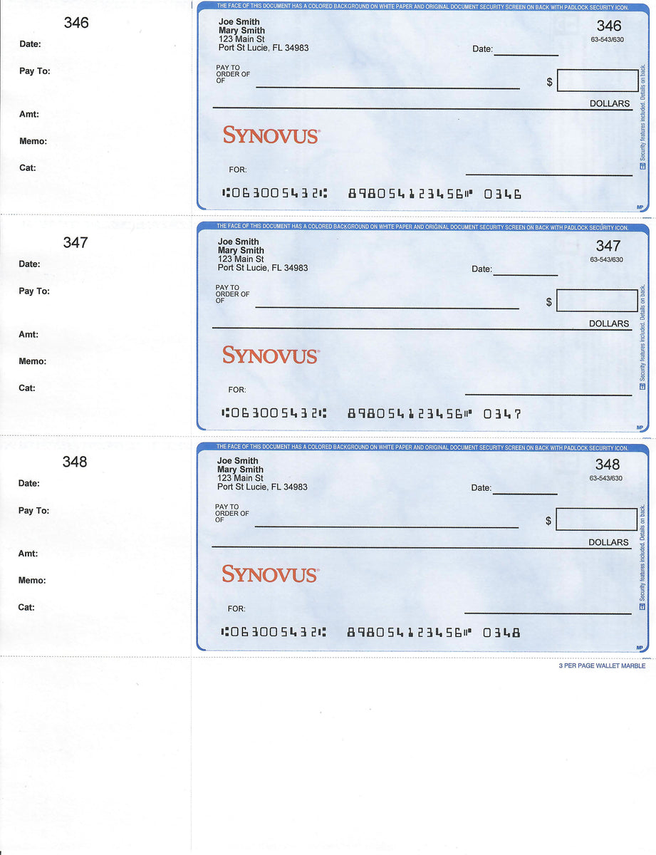 personal printed checks