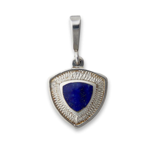 Oval Lapis Lazuli Pendant, Handmade Silver Pendant - Shraddha