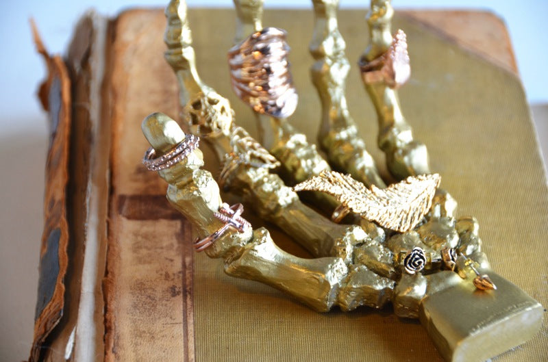 Halloween Craft-Gold Skeleton Hand Decor