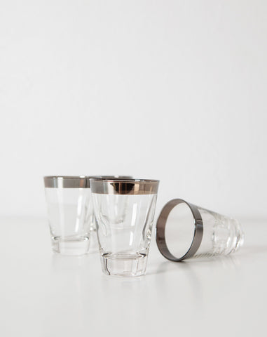 Silver Rimmed Shot Glasses