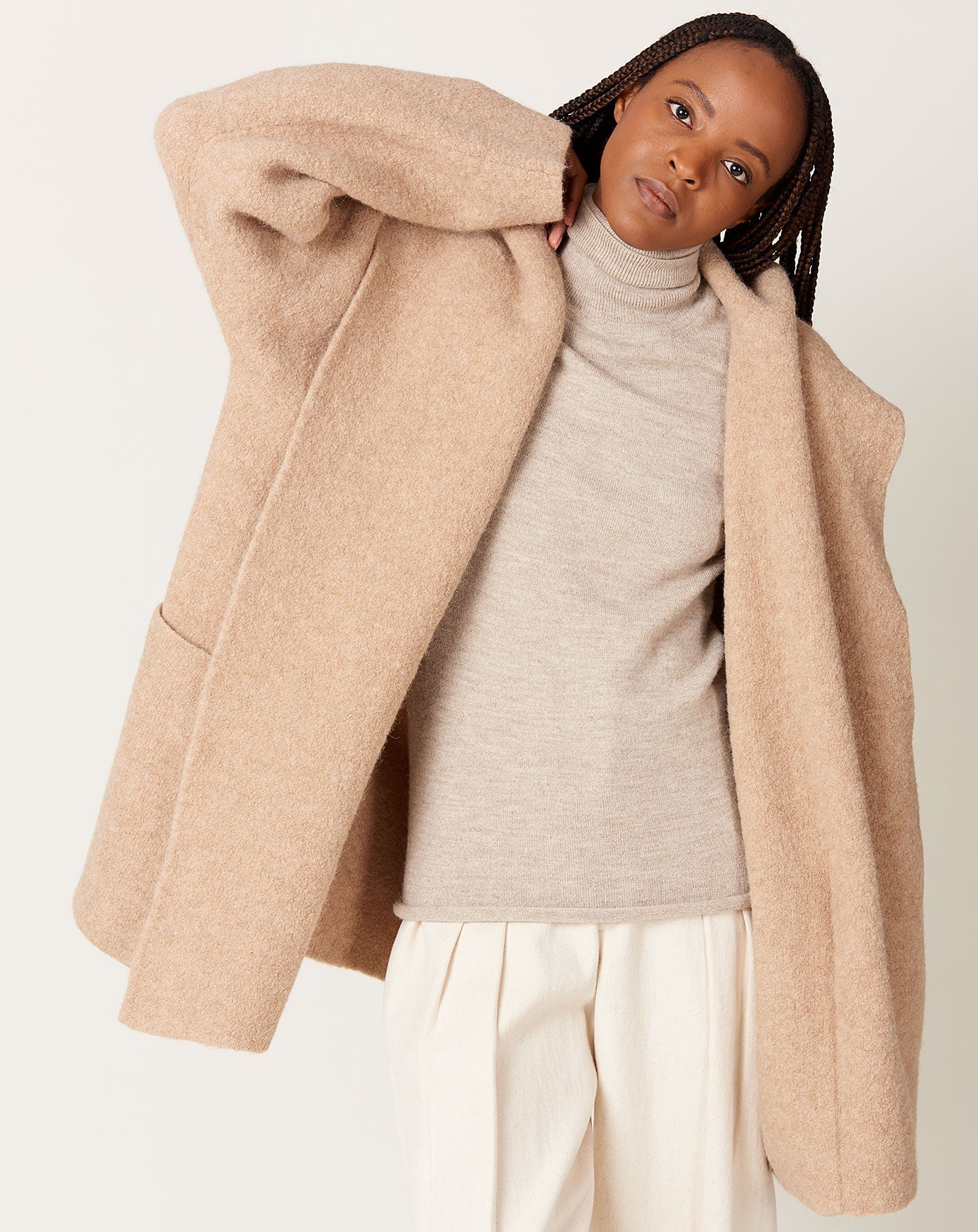 louren doubleface muffler wool coat-