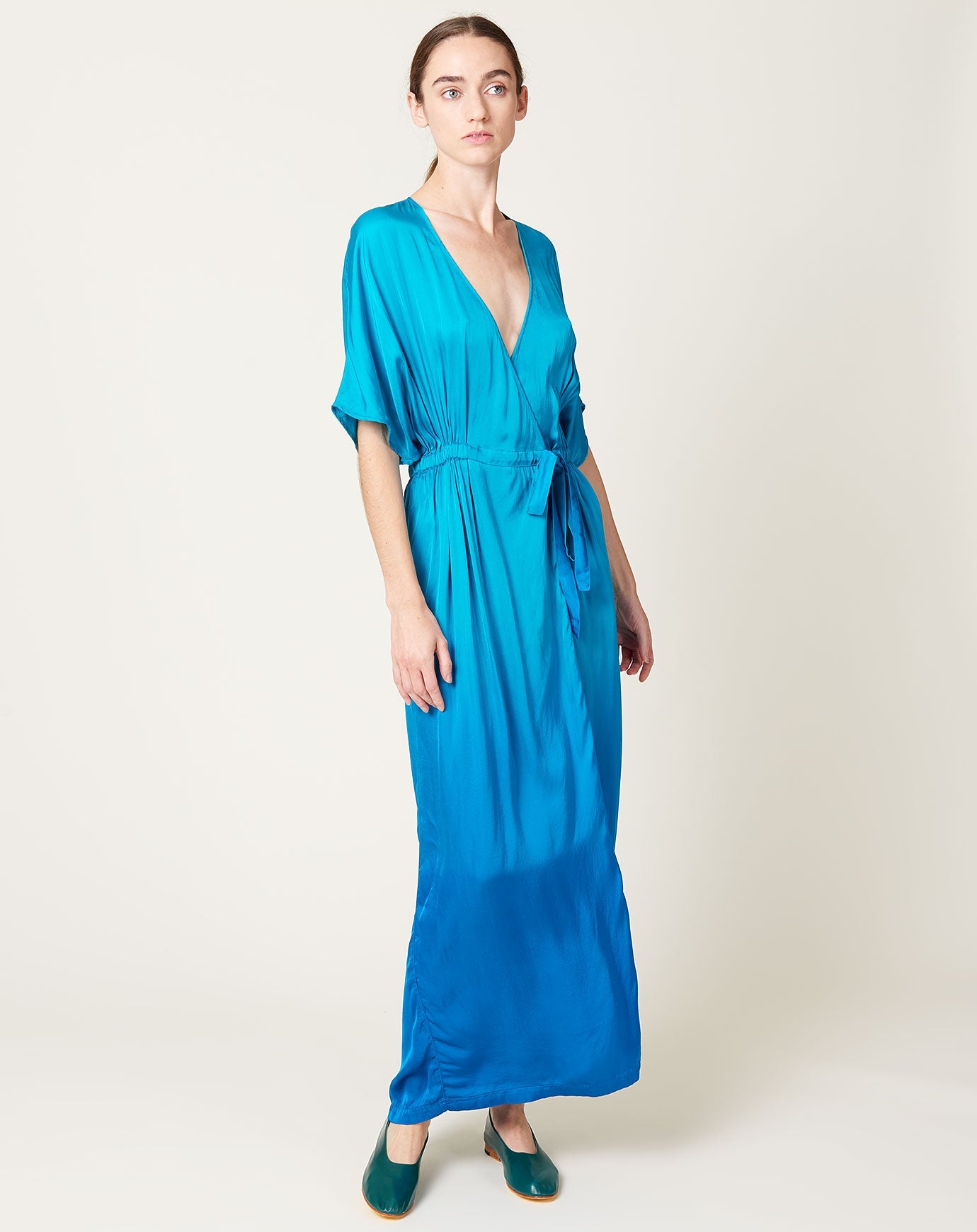 Diane Dress in Aqua Dip Dye | Raquel Allegra | Covet + Lou