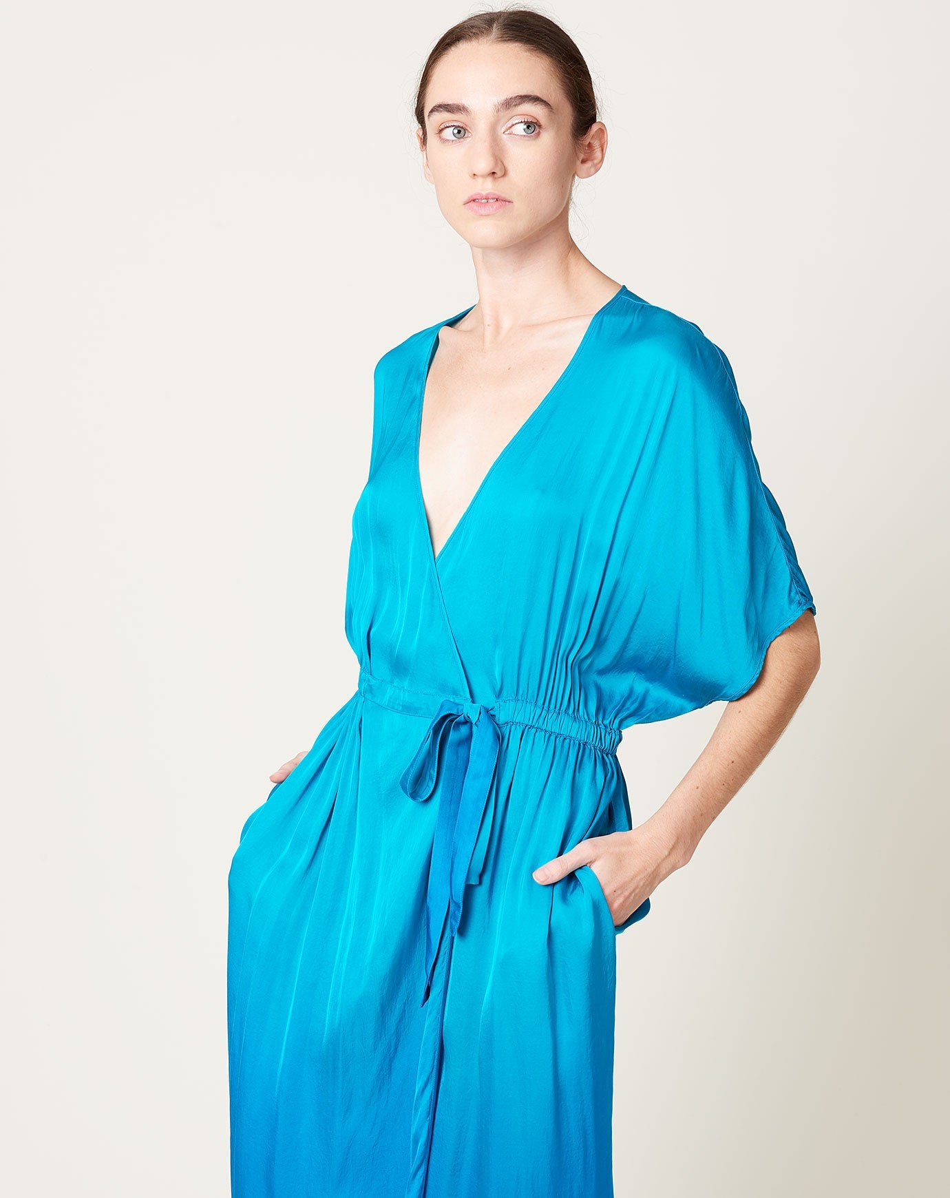 Diane Dress in Aqua Dip Dye | Raquel Allegra | Covet + Lou