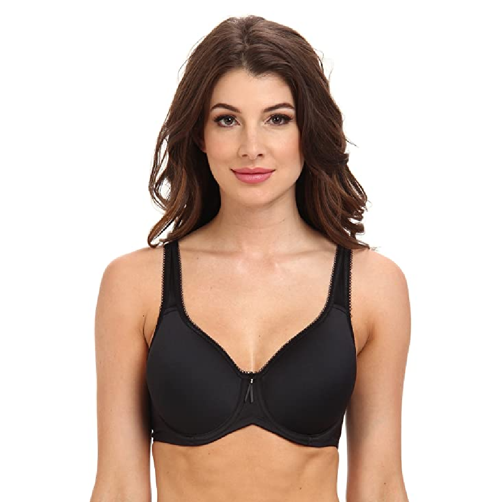 Lindsey Cotton Stretch Convertible Sports Bra in Black