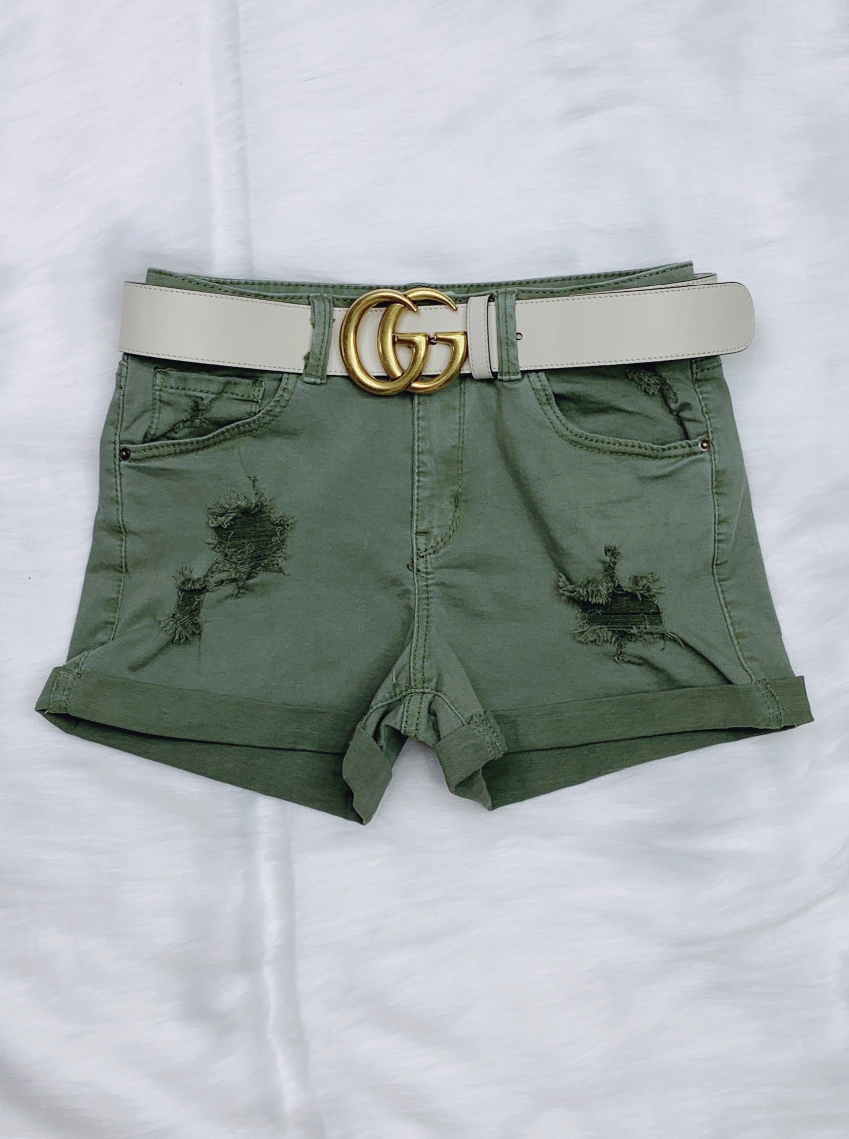 No More Wishing Shorts - Olive