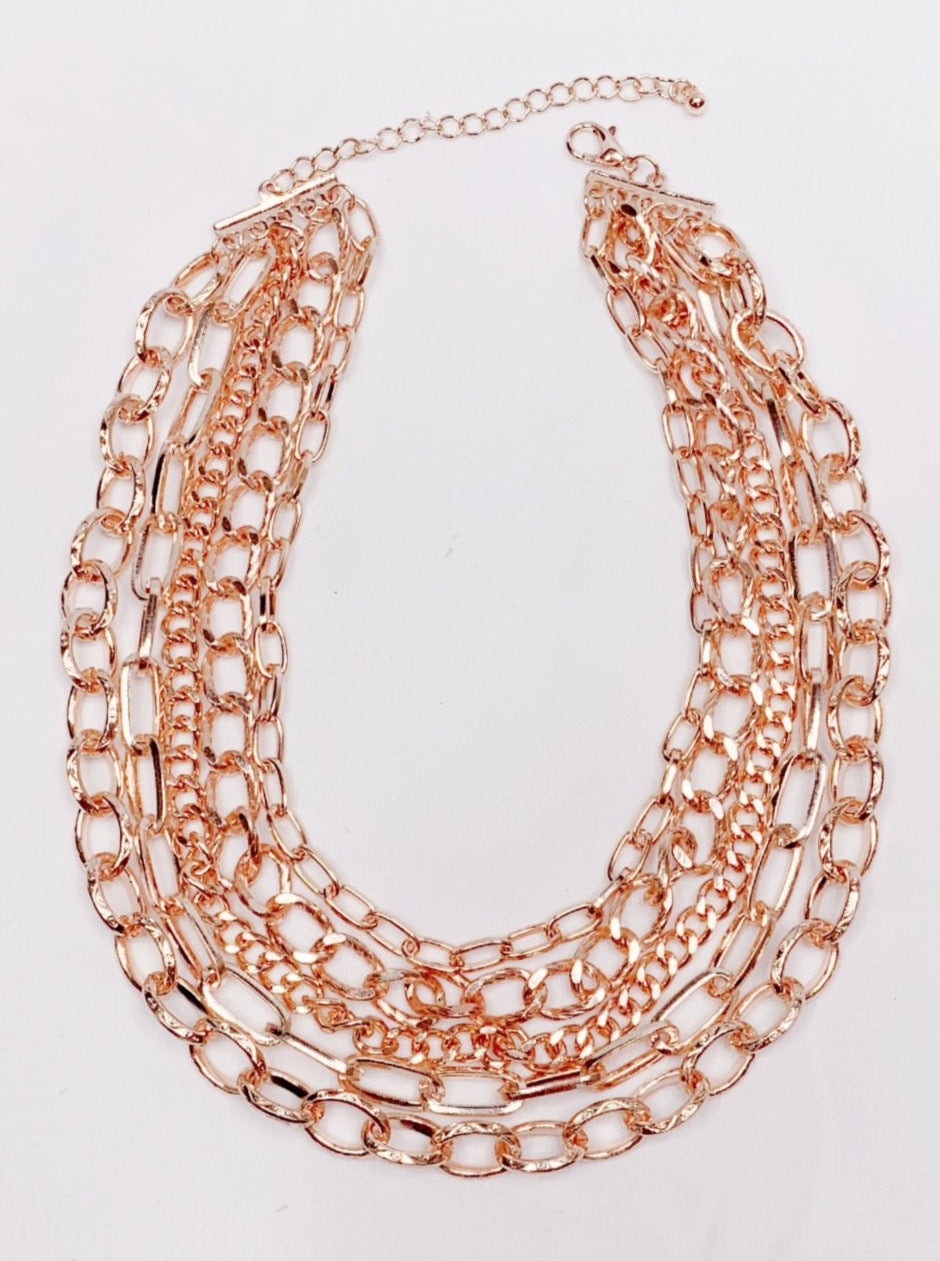 Rose Gold Layered Chain Necklace