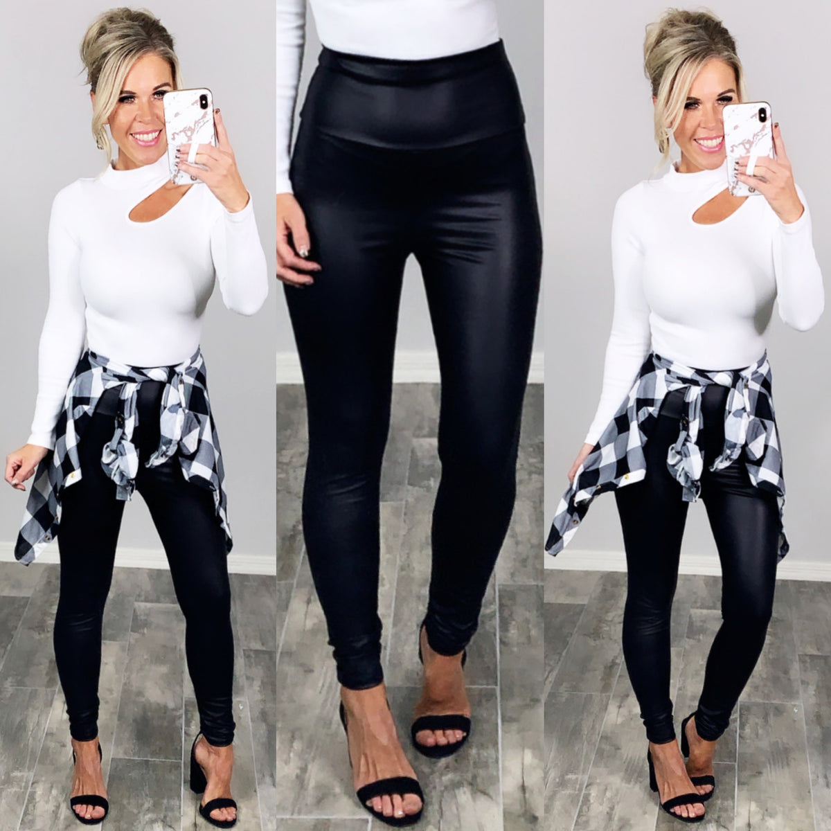 High Waist Faux Leather Leggings – privityboutique