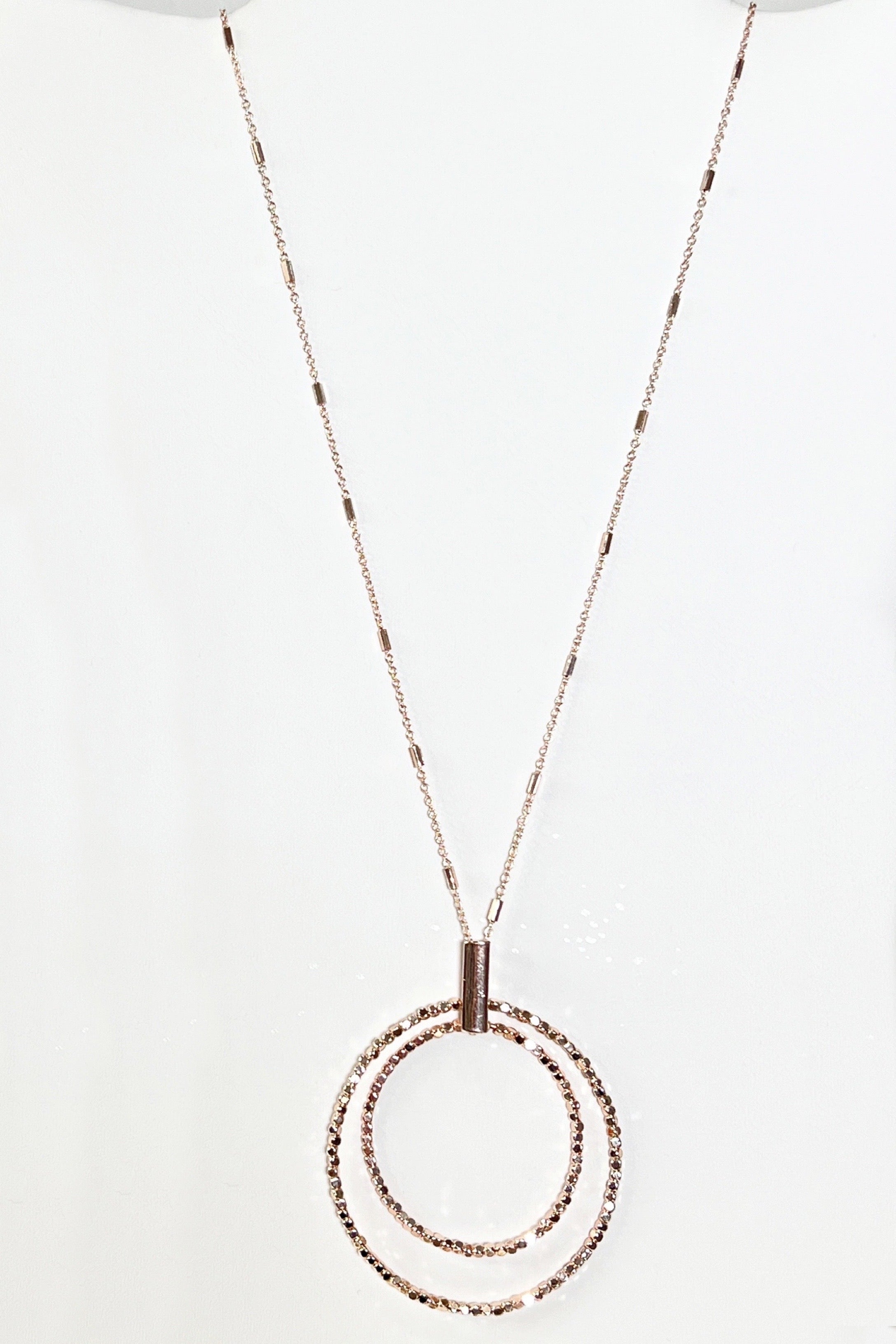 Rose Gold Double Round Necklace