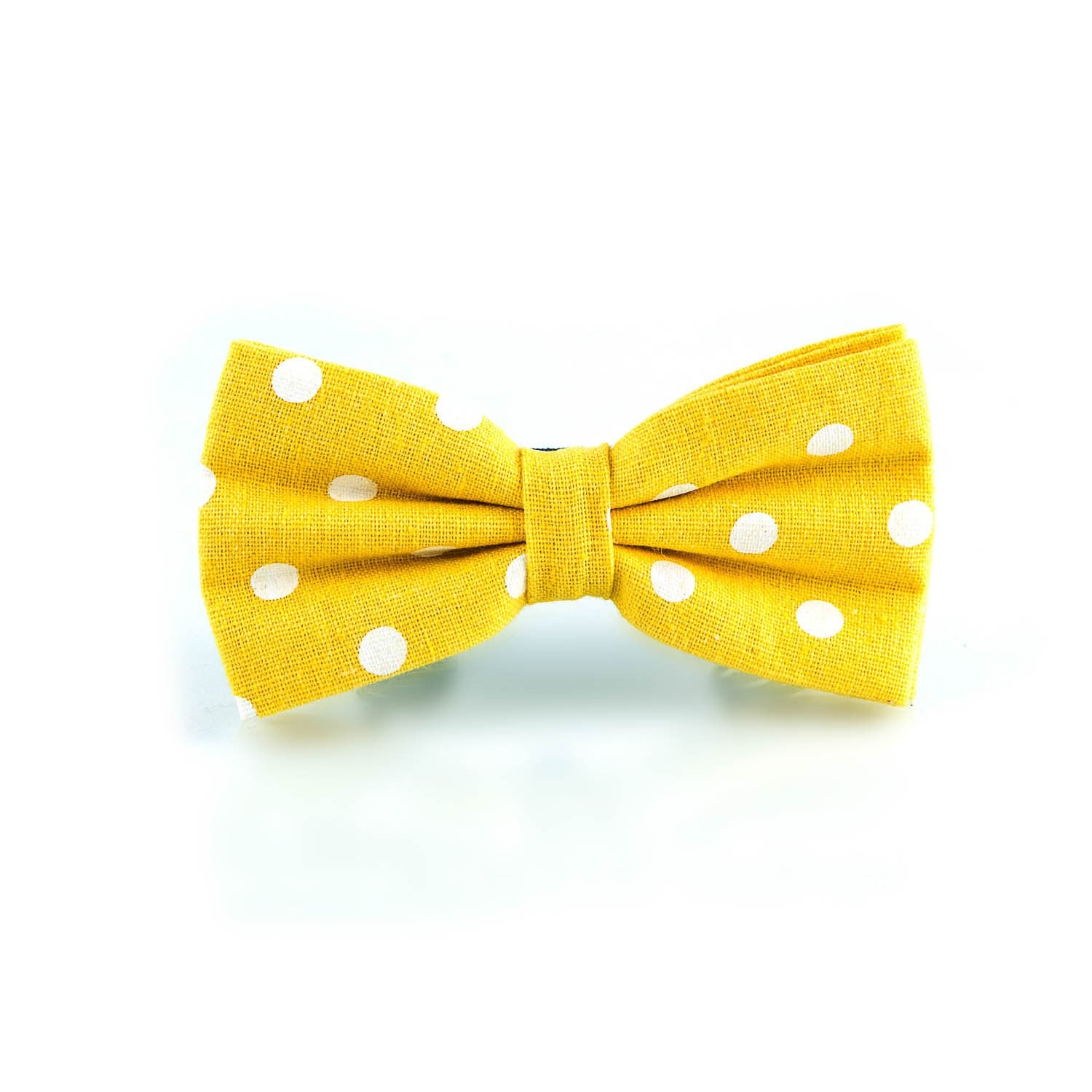 Yellow & White Polka Dot Cotton Adjustable Bow Tie – Punk Monsieur