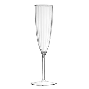 4 oz White Plastic Wedding Champagne Flute - 1-Piece - 2 1/4 x 2 1/4 x 7  1/2 - 100 count box