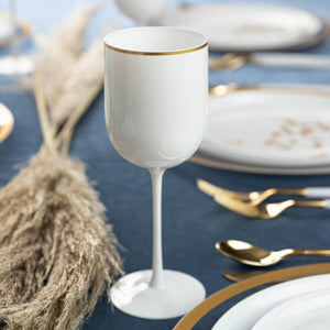 Monogrammed White Wine Glass Set - Gold