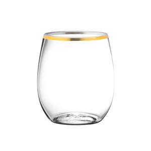 Modern Tilted Silver Stemless Wine Glasses, Set of 6 – MyGift