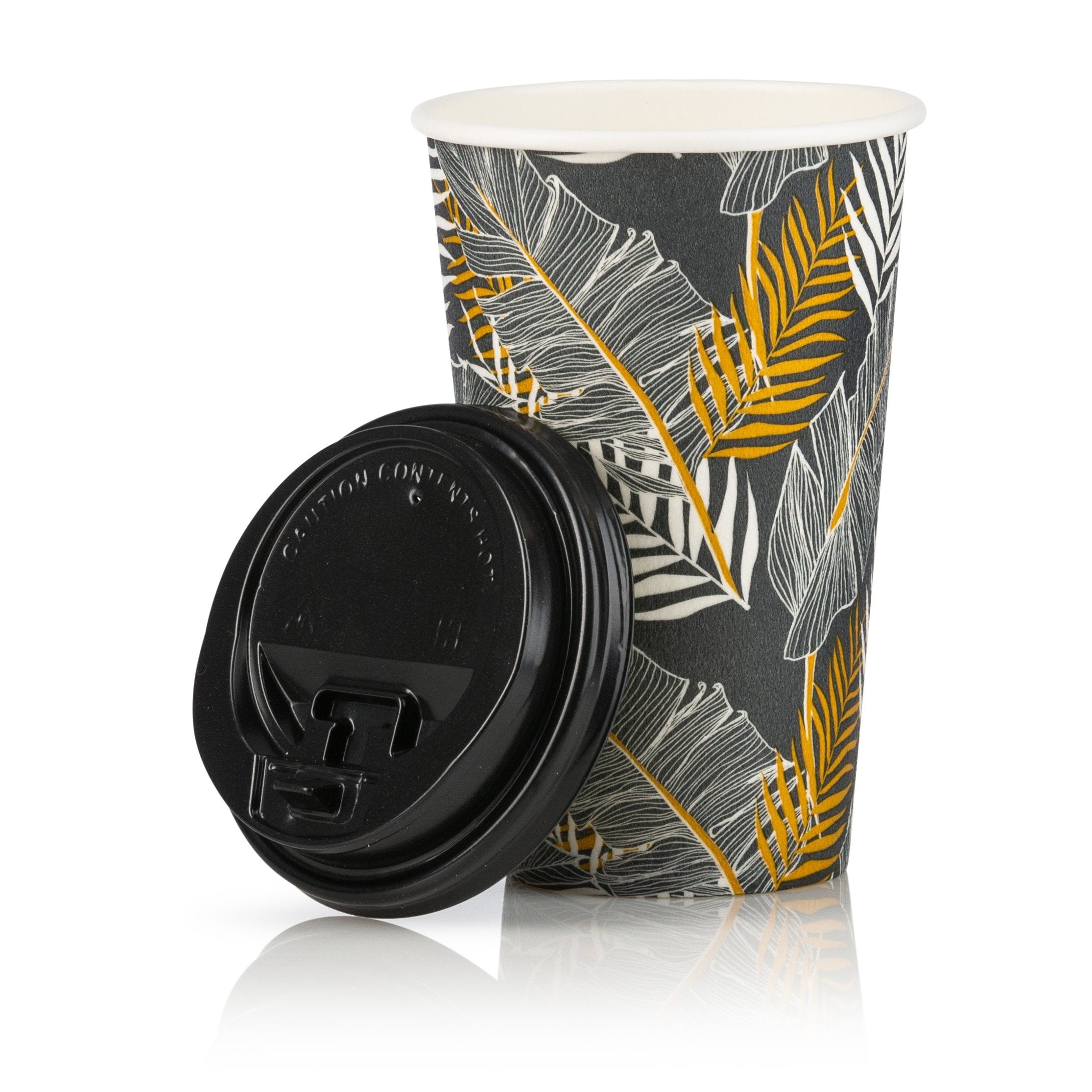 16 oz. Insulated Paper Coffee Cups with Lids - Posh Setting