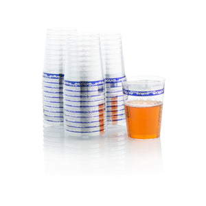 Silver Rim 10 oz. Plastic Tumblers