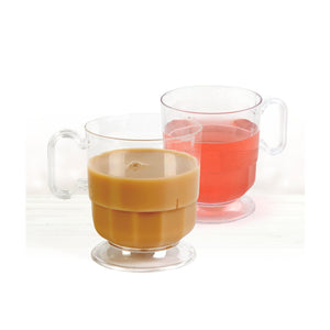 10 oz. Clear Plastic Coffee/Tea Cup with Handle-8 Count