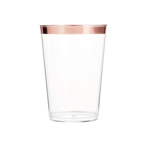 Rose Tinted Crystal White Wine Glasses with Gold Rims - 14 oz - Set of 2