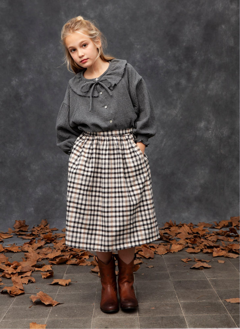 tocoto vintage Lumberjack Check Midi Skirt