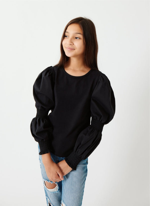 Habitual Kids Puff Sleeve Knit Top