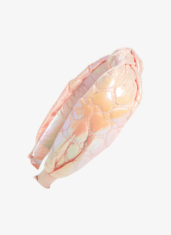 Bari Lynn Galaxy Heart Knot Headband in Light Pink