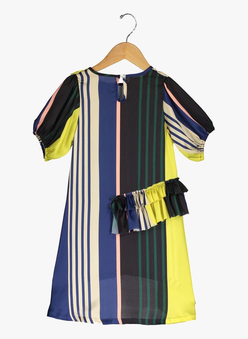 Vierra Rose Abella Ruffle Neckline Dress in Multi Stripes – Hello Alyss ...