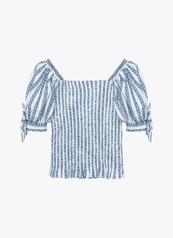 Habitual Kids Puff Sleeve Smocked Peplum Top