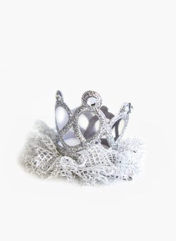 royalhouseegypt Jewel Princess Crown Hair Clip - Silver