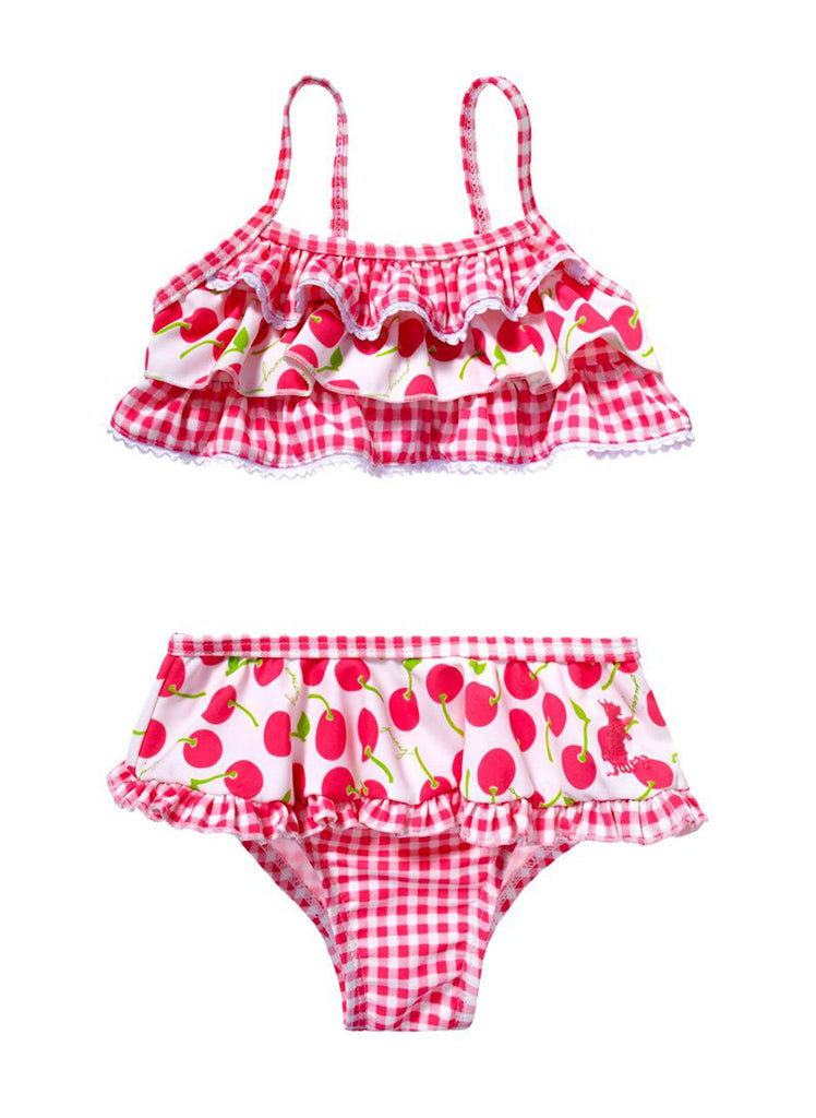 Juicy Couture Azalea Pink Gingham/Cherry Print Swimsuit Bikini - JCSIG ...