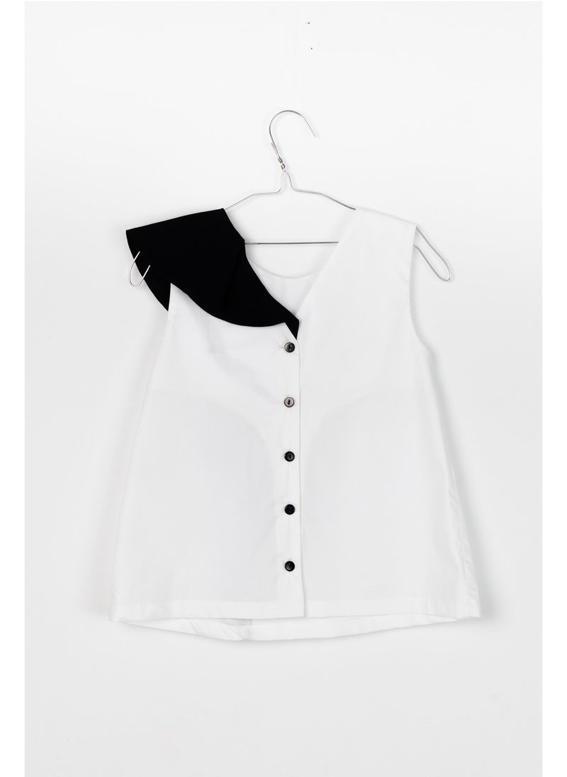 MOTORETA Mariana Blouse in White & Black