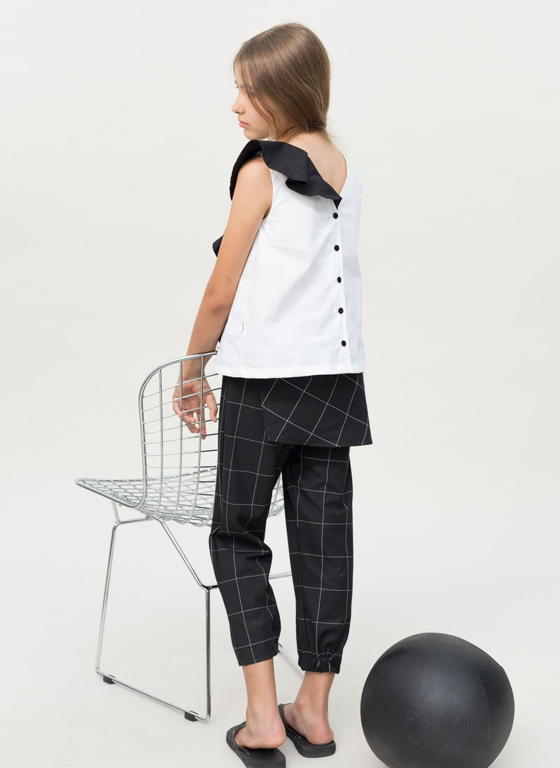 MOTORETA Mariana Blouse in White & Black