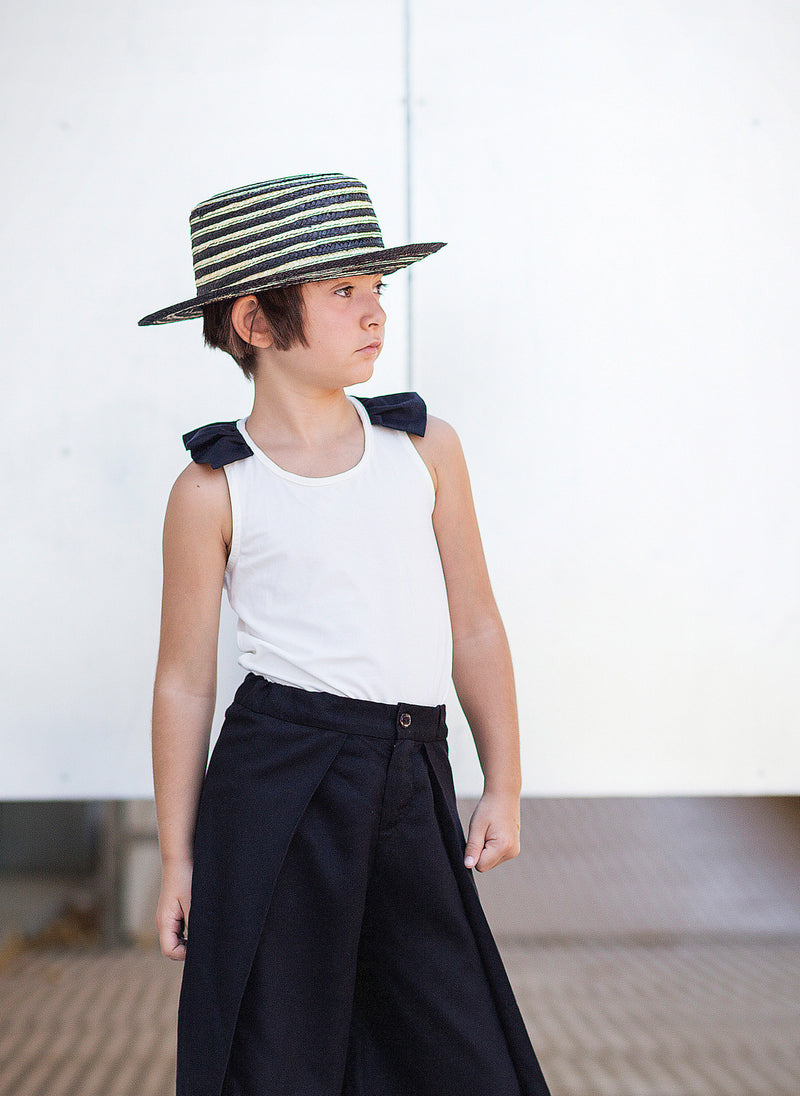 MOTORETA Cantoutier Hat in Straw & Black