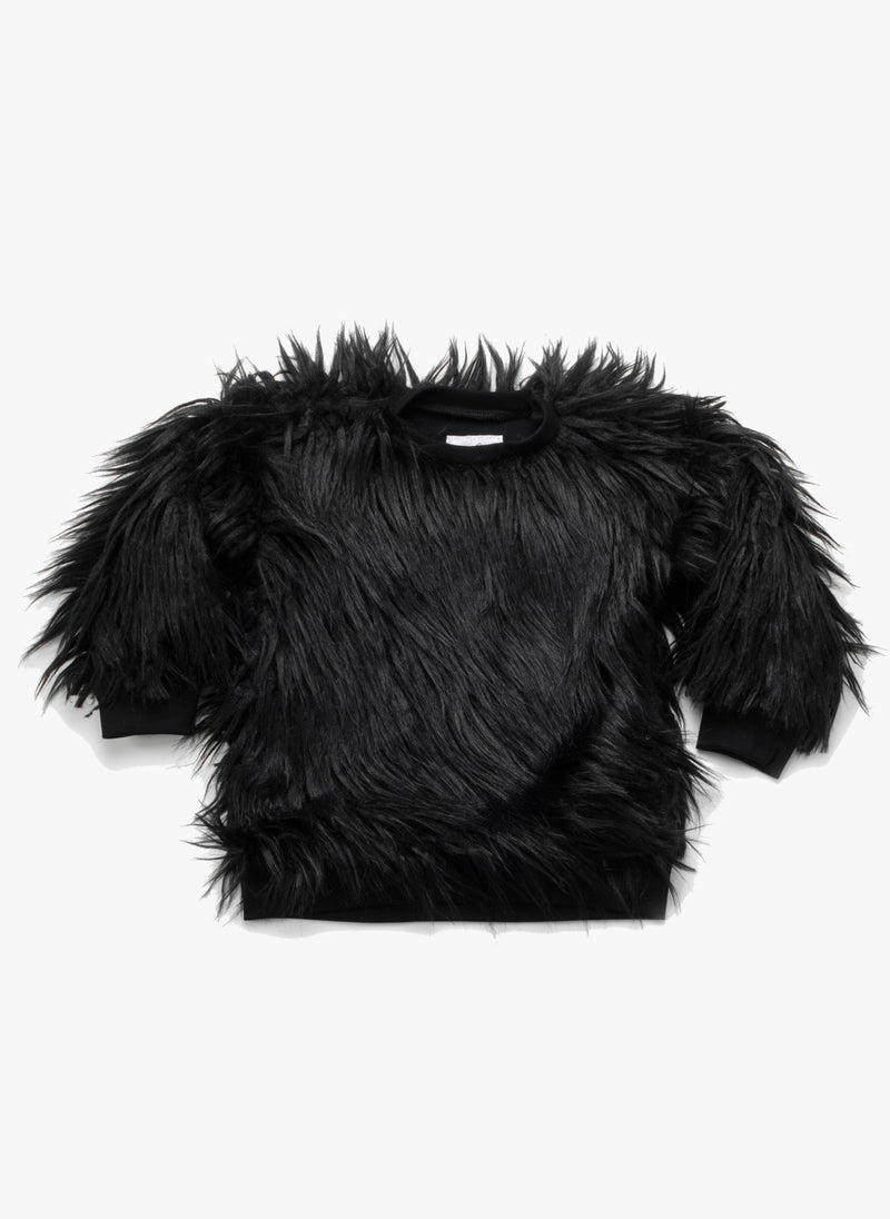 Nununu Faux Fur Sweatshirt in Black