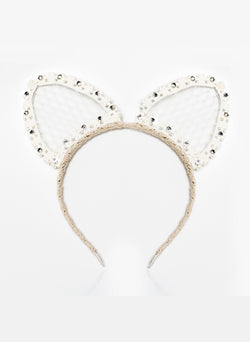 Sienna Likes to Party Miss Kitty Cat Ears Designer Headband