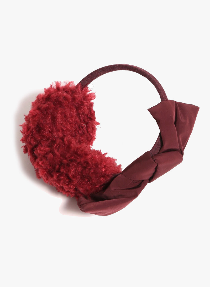 Tia Cibani Puno Bow Earmuff in Berry