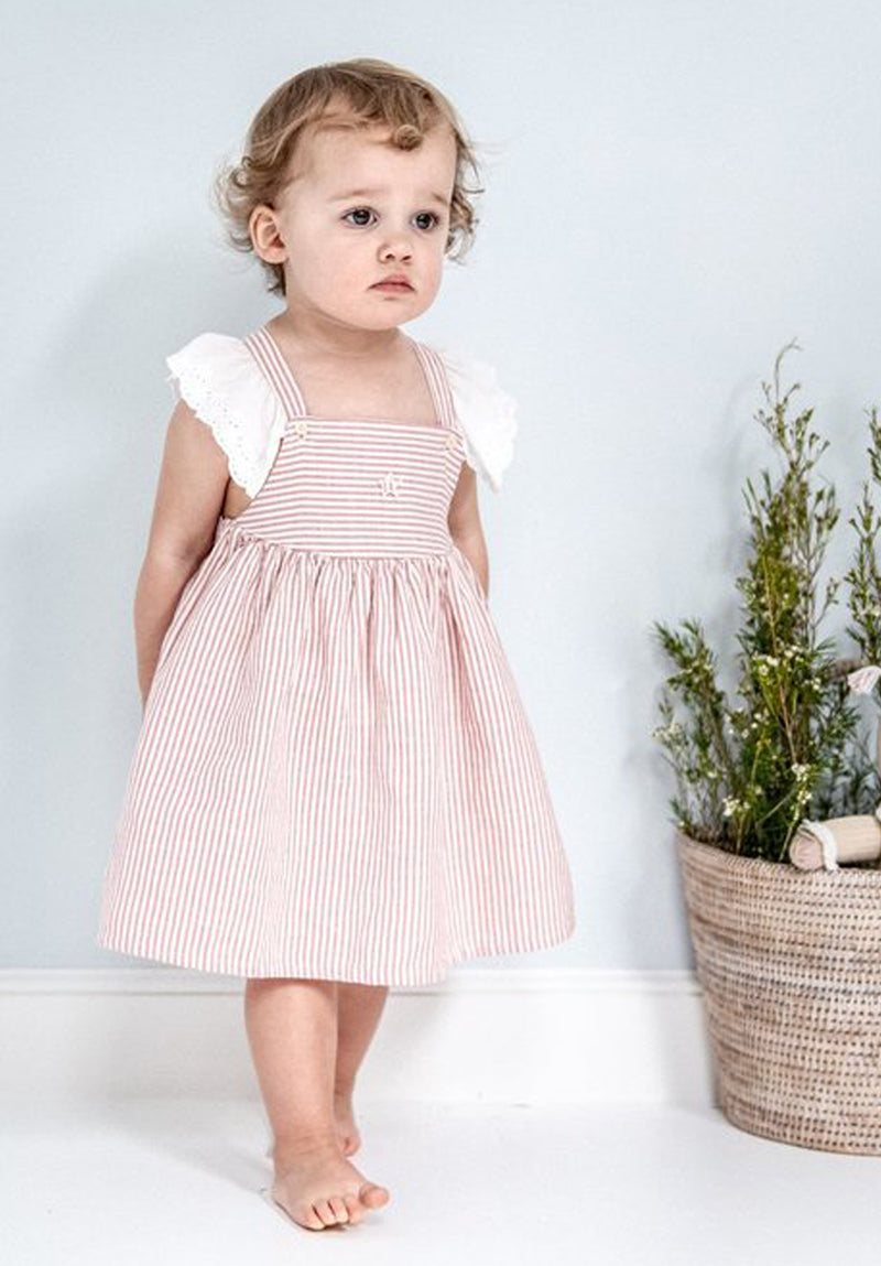 Tocoto Vintage Baby Striped Dress with Embroidery in Pink – Hello Alyss ...