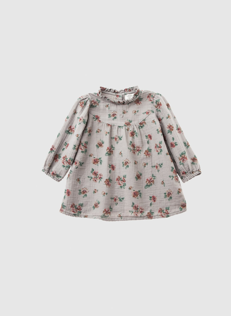 Tocoto Vintage Flower Print Baby Dress in Grey – Hello Alyss - Designer ...