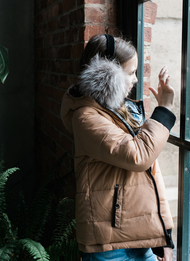 Vierra Rose Kalea Reversible Puffer in Camel/Black