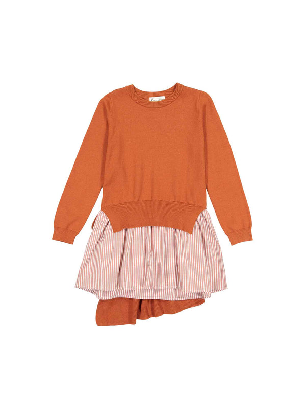 Vierra Rose Kimberly Ruffle Bottom Sweater Dress in Spice