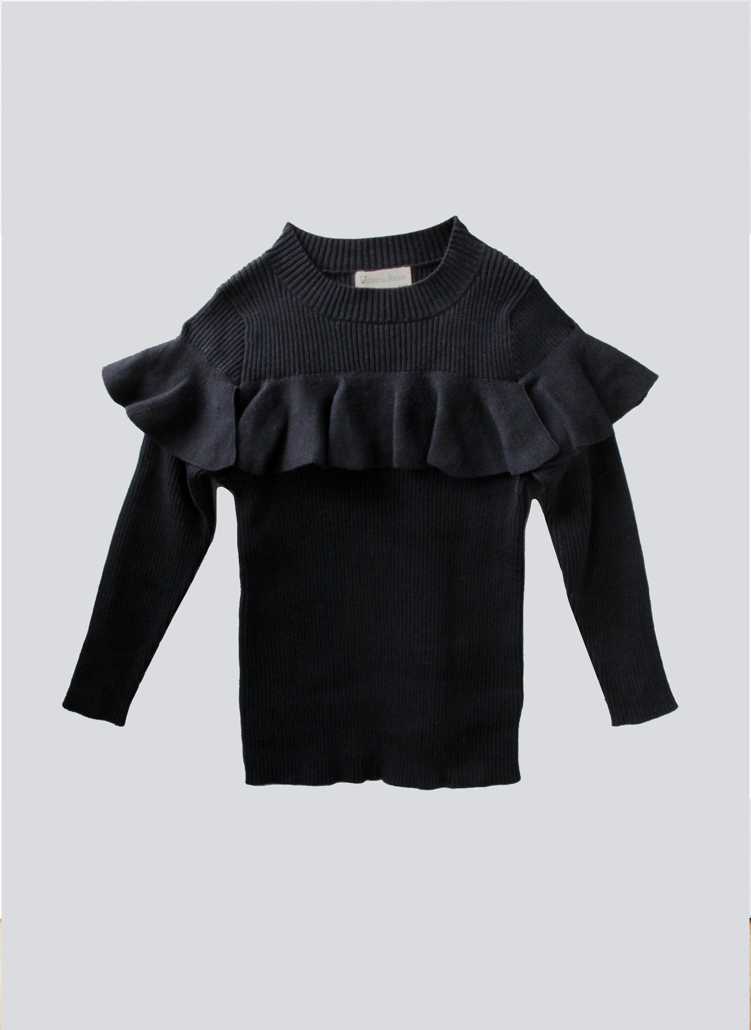 Vierra Rose Stella Ruffle Sweater in Black – Hello Alyss - Designer ...