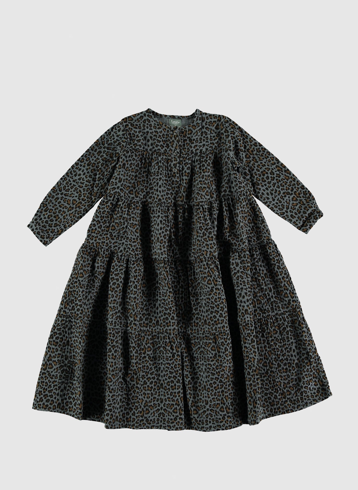 tocoto vintage Animal Print Long Dress in Grey – Hello Alyss - Designer ...