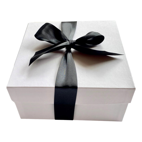 White Gift Box with Satin Bow - Giften Market Build Your Own Box