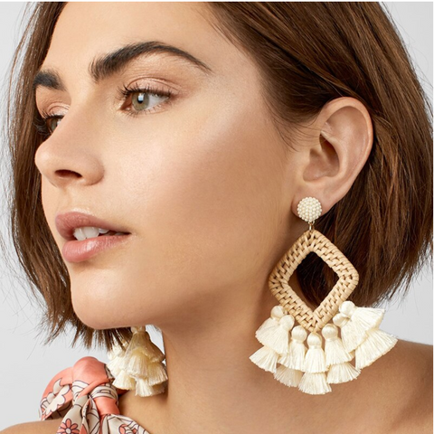 Rattan Statement Earrings - Giften Market