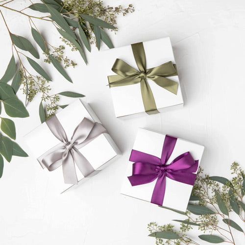 gift boxes tied with ribbons