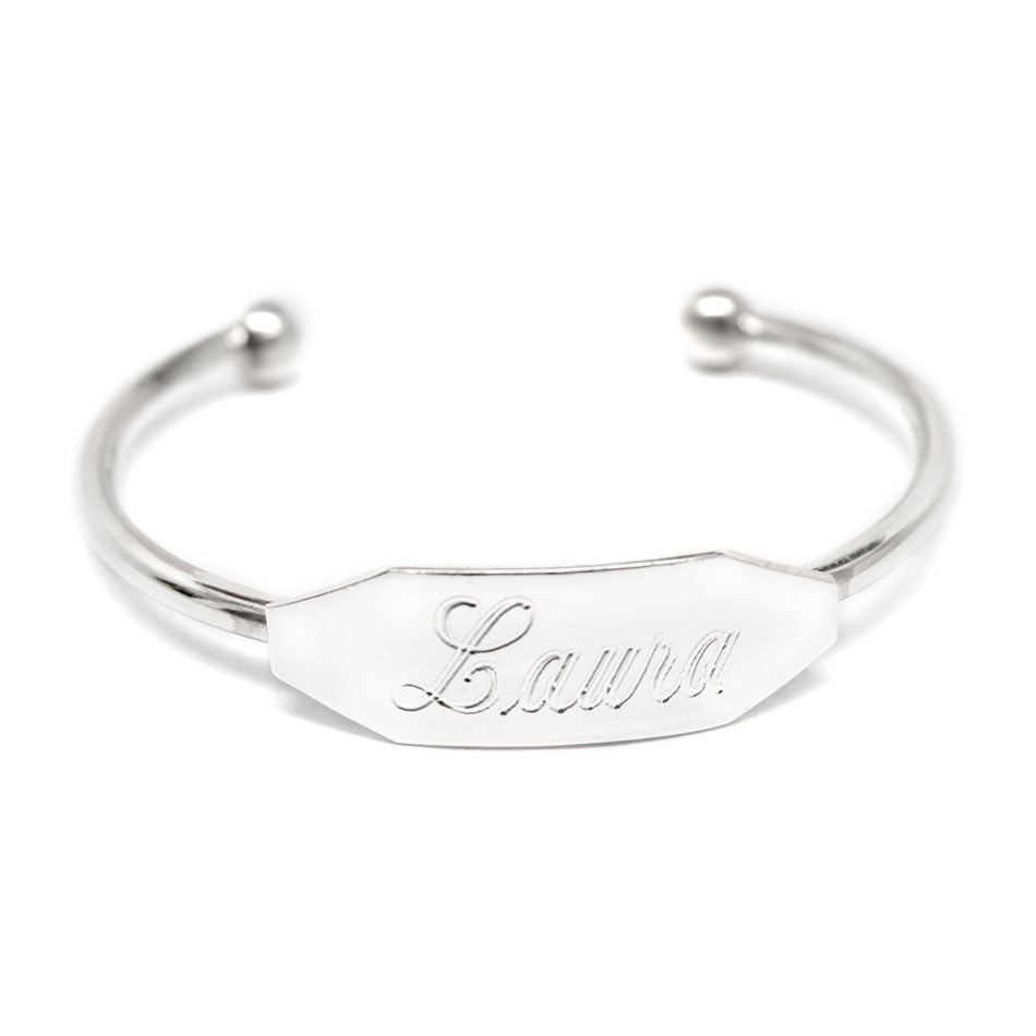 Sterling Silver Personalized Baby Cuff 