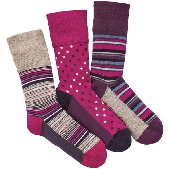Non Binding Socks for Women in Amy Stripe | Diabetic Socks – Ease Living
