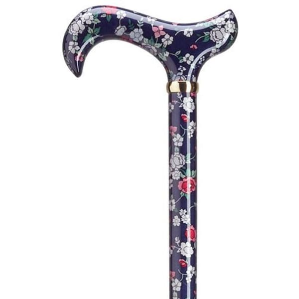 Royal Red Flowers High Gloss Walking Cane, Cool Cane