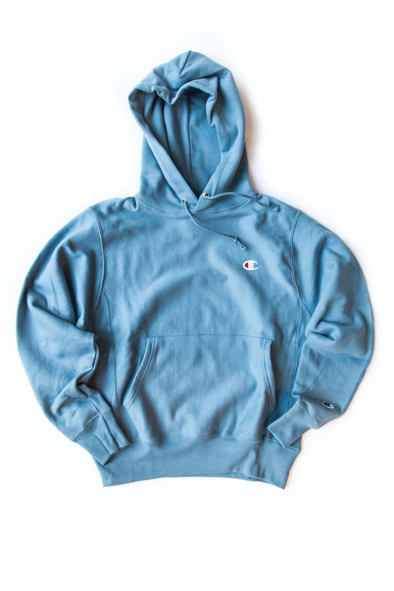 champion reverse weave hoodie blue mylar