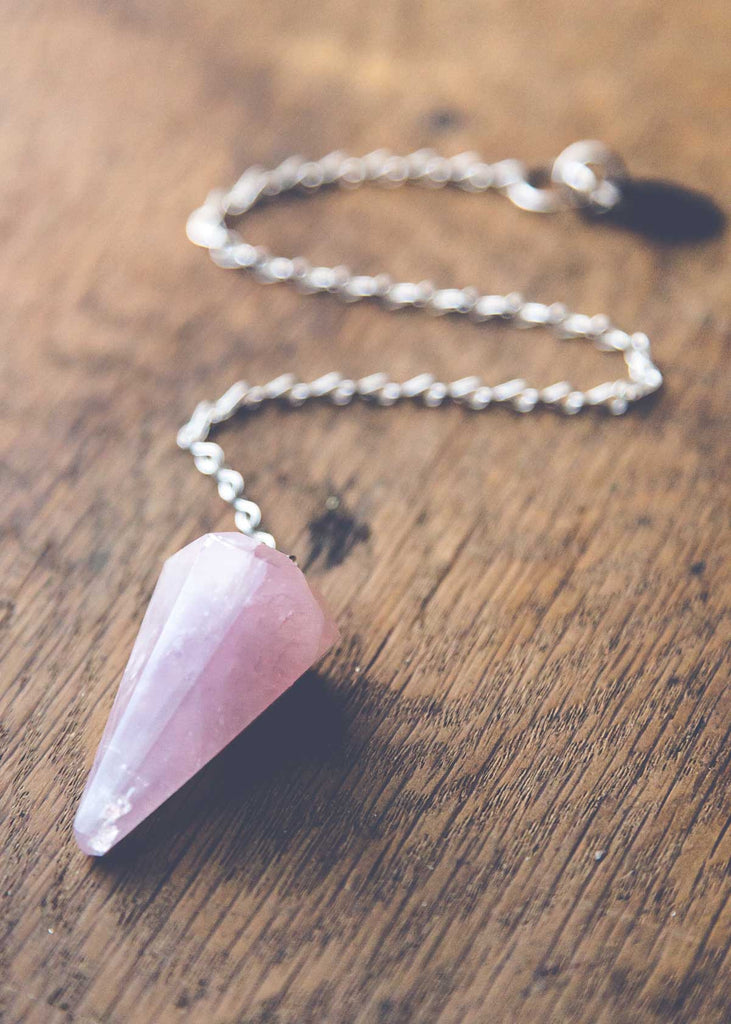 fairy rose quartz pendulum