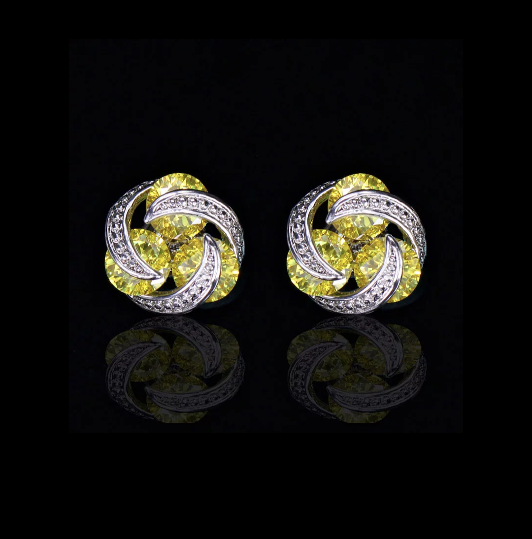 Triple circle cz stone platinum finish small stud earring – Simpliful ...