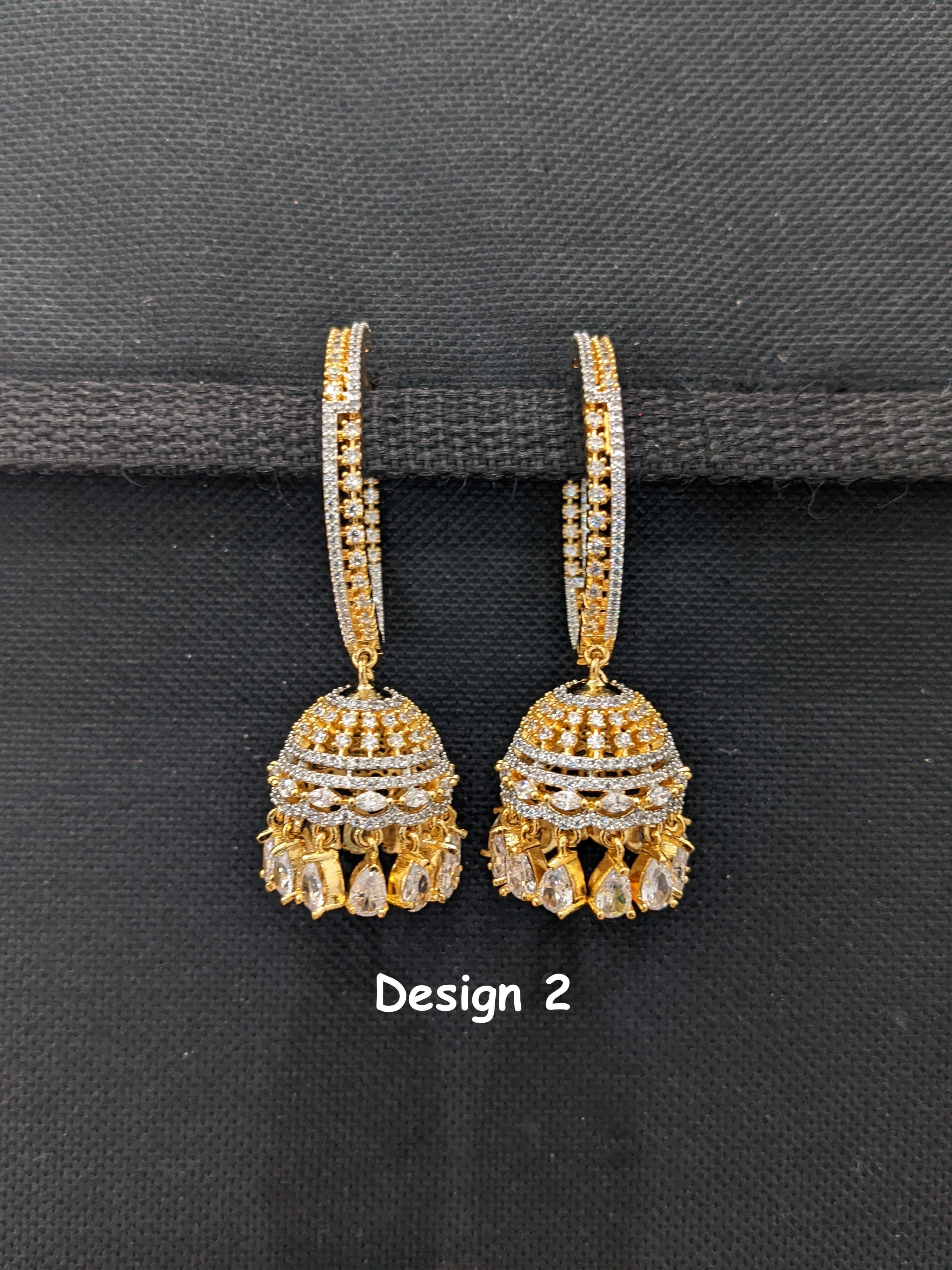 Cute Dangle Indian Jhumka Style Real Silver Pink White CZ Earrings –  Karizma Jewels