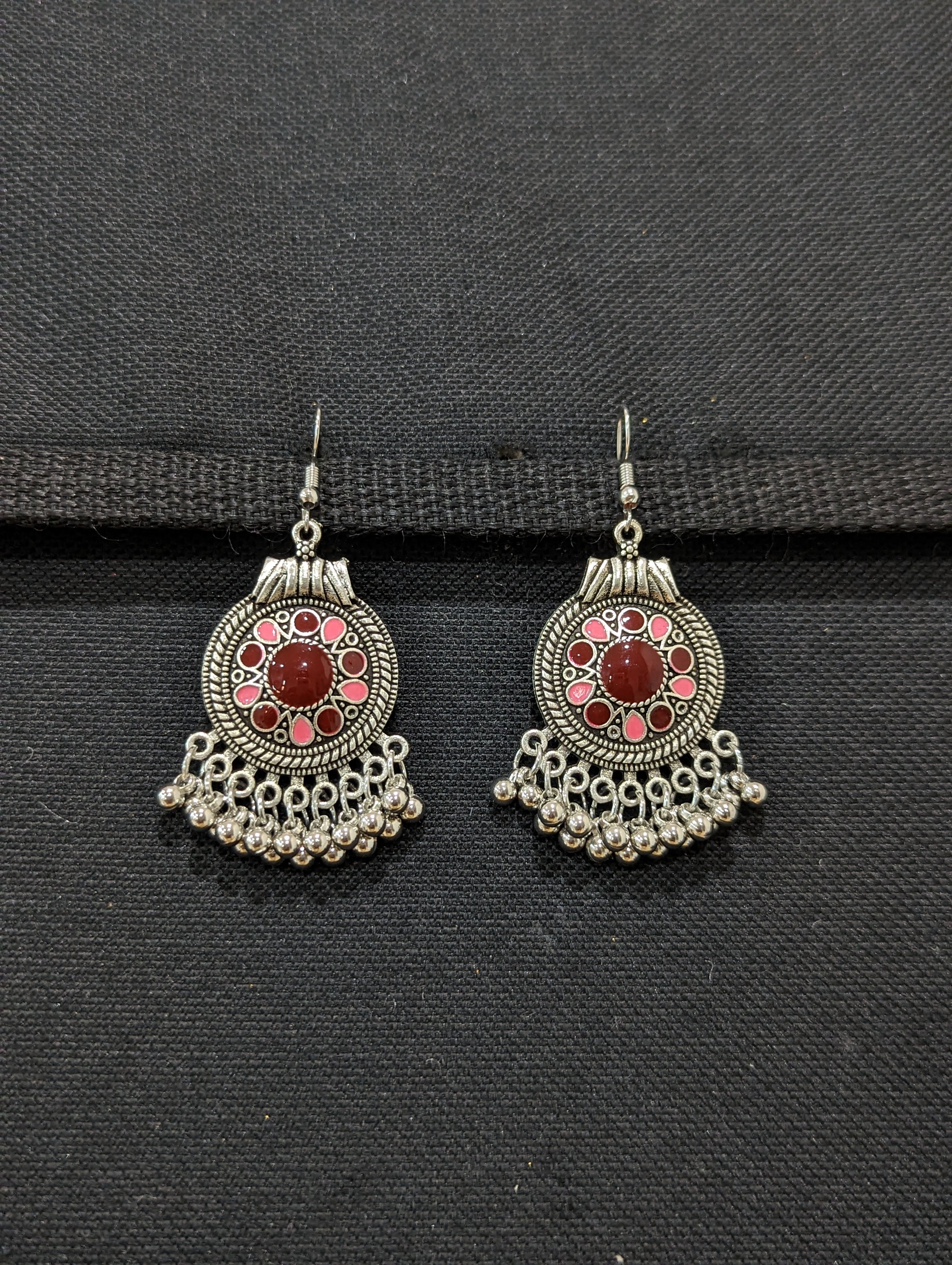 Oxidised Round Shape Daily Wear Earrings - D9creation